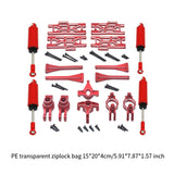 Maxbell 1/10 1/12 RC Car Upgrade Set Front and Rear Shock Absorbers for Wltoys 12402 Red