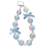 Maxbell Phone Charm Phone Keychains Purse Backpack Accessory for Birthday Gift Woman argent