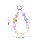 Maxbell Beaded Keychain Pendant Cute Keychain Wristlet for Women Gift Backpack Purse Pink