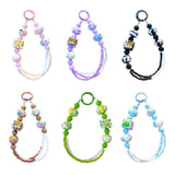 Maxbell Beaded Keychain Pendant Cute Keychain Wristlet for Women Gift Backpack Purse Pink