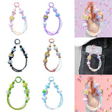 Maxbell Beaded Keychain Pendant Cute Keychain Wristlet for Women Gift Backpack Purse Pink