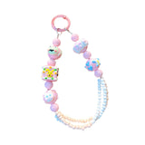 Maxbell Beaded Keychain Pendant Cute Keychain Wristlet for Women Gift Backpack Purse Pink