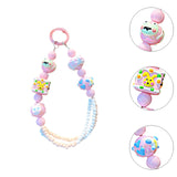 Maxbell Beaded Keychain Pendant Cute Keychain Wristlet for Women Gift Backpack Purse Pink