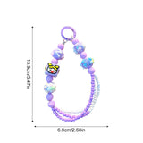 Maxbell Beaded Keychain Pendant Cute Keychain Wristlet for Women Gift Backpack Purse Purple