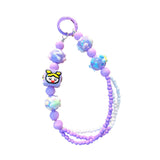 Maxbell Beaded Keychain Pendant Cute Keychain Wristlet for Women Gift Backpack Purse Purple