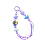 Maxbell Beaded Keychain Pendant Cute Keychain Wristlet for Women Gift Backpack Purse Purple