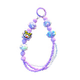 Maxbell Beaded Keychain Pendant Cute Keychain Wristlet for Women Gift Backpack Purse Purple