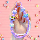 Maxbell Beaded Keychain Pendant Cute Keychain Wristlet for Women Gift Backpack Purse Purple