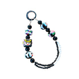 Maxbell Beaded Keychain Pendant Cute Keychain Wristlet for Women Gift Backpack Purse Black