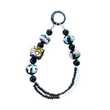 Maxbell Beaded Keychain Pendant Cute Keychain Wristlet for Women Gift Backpack Purse Black