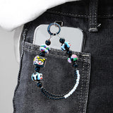 Maxbell Beaded Keychain Pendant Cute Keychain Wristlet for Women Gift Backpack Purse Black