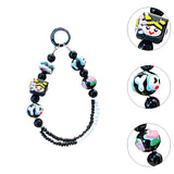 Maxbell Beaded Keychain Pendant Cute Keychain Wristlet for Women Gift Backpack Purse Black