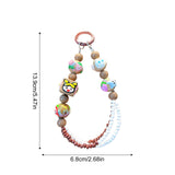 Maxbell Beaded Keychain Pendant Cute Keychain Wristlet for Women Gift Backpack Purse Brown