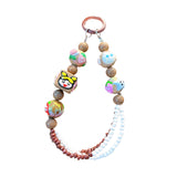 Maxbell Beaded Keychain Pendant Cute Keychain Wristlet for Women Gift Backpack Purse Brown