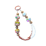 Maxbell Beaded Keychain Pendant Cute Keychain Wristlet for Women Gift Backpack Purse Brown
