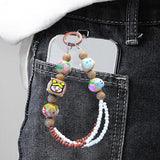 Maxbell Beaded Keychain Pendant Cute Keychain Wristlet for Women Gift Backpack Purse Brown