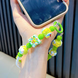 Maxbell Beaded Keychain Pendant Cute Keychain Wristlet for Women Gift Backpack Purse Green