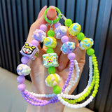 Maxbell Beaded Keychain Pendant Cute Keychain Wristlet for Women Gift Backpack Purse Green