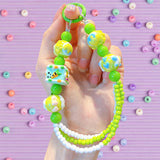 Maxbell Beaded Keychain Pendant Cute Keychain Wristlet for Women Gift Backpack Purse Green