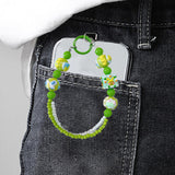 Maxbell Beaded Keychain Pendant Cute Keychain Wristlet for Women Gift Backpack Purse Green