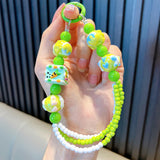 Maxbell Beaded Keychain Pendant Cute Keychain Wristlet for Women Gift Backpack Purse Green