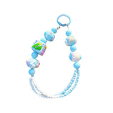 Maxbell Beaded Keychain Pendant Cute Keychain Wristlet for Women Gift Backpack Purse Blue