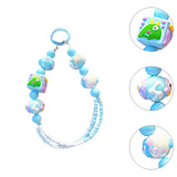 Maxbell Beaded Keychain Pendant Cute Keychain Wristlet for Women Gift Backpack Purse Blue
