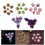 Maxbell 7 Pieces Polyhedral Dices Set Mini Dices Party Game Dices for Bar Home Party Black