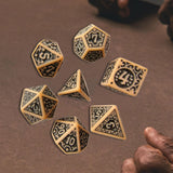 Maxbell 7 Pieces Polyhedral Dices Set Mini Dices Party Game Dices for Bar Home Party Black