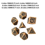 Maxbell 7 Pieces Polyhedral Dices Set Mini Dices Party Game Dices for Bar Home Party Black