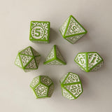 Maxbell 7 Pieces Polyhedral Dices Set Mini Dices Party Game Dices for Bar Home Party Green