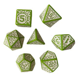 Maxbell 7 Pieces Polyhedral Dices Set Mini Dices Party Game Dices for Bar Home Party Green