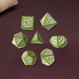 Maxbell 7 Pieces Polyhedral Dices Set Mini Dices Party Game Dices for Bar Home Party Green