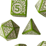 Maxbell 7 Pieces Polyhedral Dices Set Mini Dices Party Game Dices for Bar Home Party Green