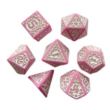 Maxbell 7 Pieces Polyhedral Dices Set Mini Dices Party Game Dices for Bar Home Party Pink
