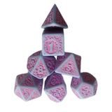 Maxbell 7 Pieces Polyhedral Dices Set Mini Dices Party Game Dices for Bar Home Party Purple