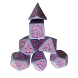 Maxbell 7 Pieces Polyhedral Dices Set Mini Dices Party Game Dices for Bar Home Party Purple