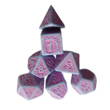 Maxbell 7 Pieces Polyhedral Dices Set Mini Dices Party Game Dices for Bar Home Party Purple