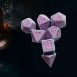 Maxbell 7 Pieces Polyhedral Dices Set Mini Dices Party Game Dices for Bar Home Party Purple