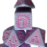 Maxbell 7 Pieces Polyhedral Dices Set Mini Dices Party Game Dices for Bar Home Party Purple