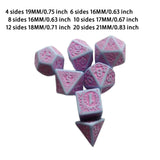 Maxbell 7 Pieces Polyhedral Dices Set Mini Dices Party Game Dices for Bar Home Party Purple