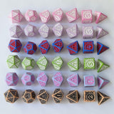 Maxbell 7 Pieces Polyhedral Dices Set Mini Dices Party Game Dices for Bar Home Party Red