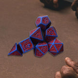 Maxbell 7 Pieces Polyhedral Dices Set Mini Dices Party Game Dices for Bar Home Party Red