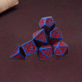 Maxbell 7 Pieces Polyhedral Dices Set Mini Dices Party Game Dices for Bar Home Party Red
