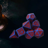 Maxbell 7 Pieces Polyhedral Dices Set Mini Dices Party Game Dices for Bar Home Party Red