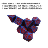 Maxbell 7 Pieces Polyhedral Dices Set Mini Dices Party Game Dices for Bar Home Party Red