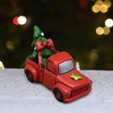 Maxbell Red Christmas Truck Pickup Truck Car Model for Farmhouse Storage Centerpiece