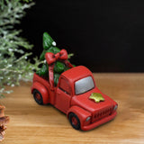 Maxbell Red Christmas Truck Pickup Truck Car Model for Farmhouse Storage Centerpiece