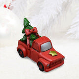 Maxbell Red Christmas Truck Pickup Truck Car Model for Farmhouse Storage Centerpiece