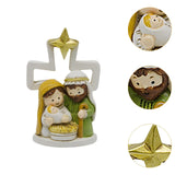 Maxbell Nativity Scene Figurine Religious Gift Tabletop Sculpture for Indoor Holiday